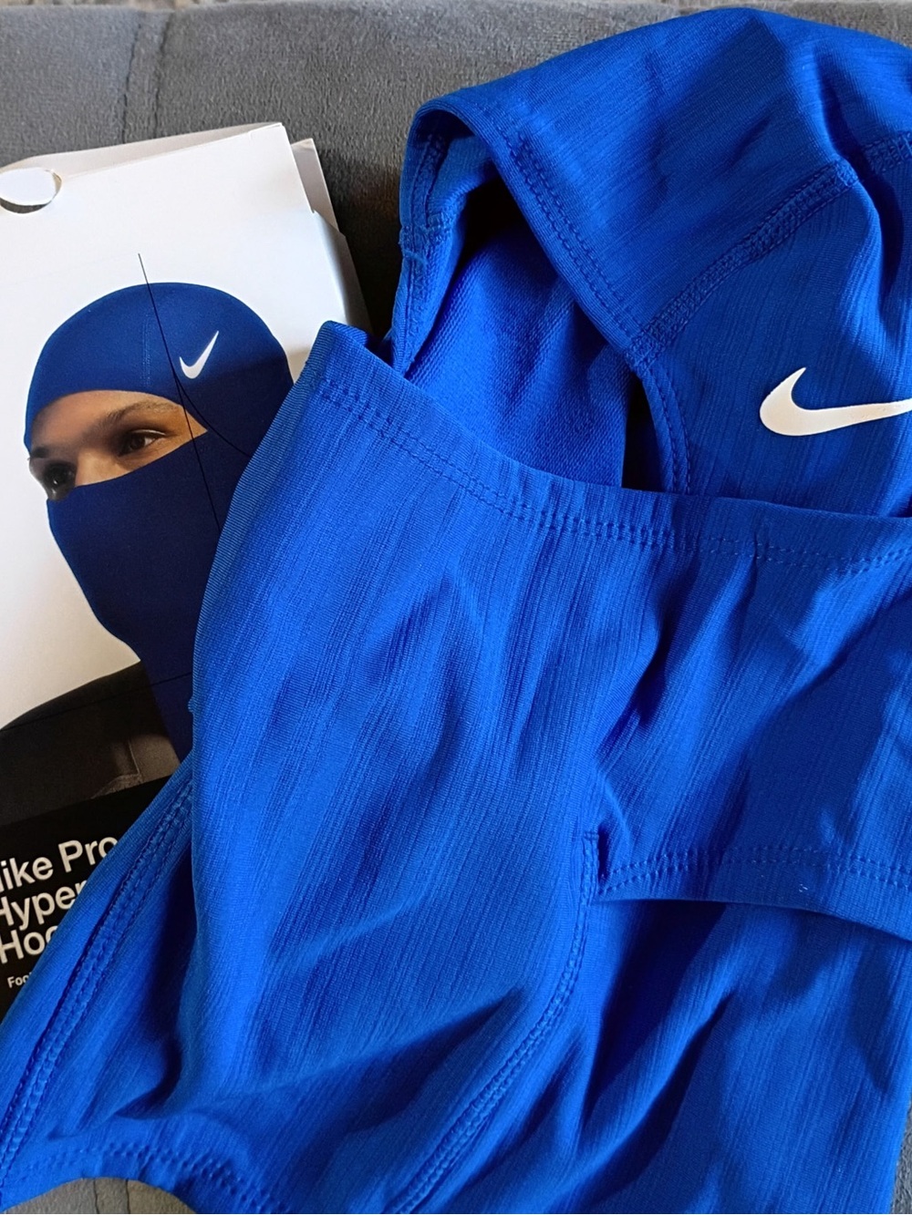 Nike Royal Blue Performance Balaclava Hood with White Swoosh
